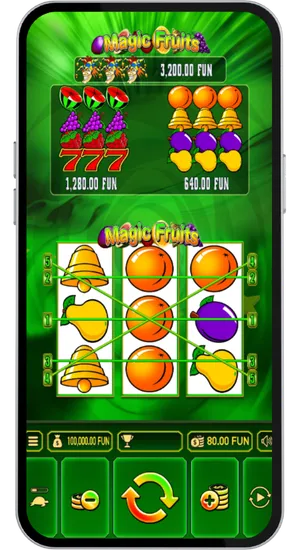 Ustawianie stawki od 0,20 do 10 000 PLN w Magic Fruits demo